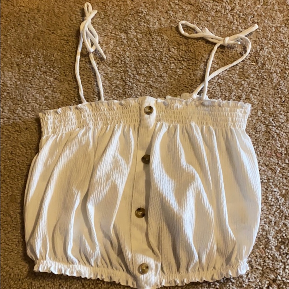 puffy button tank top